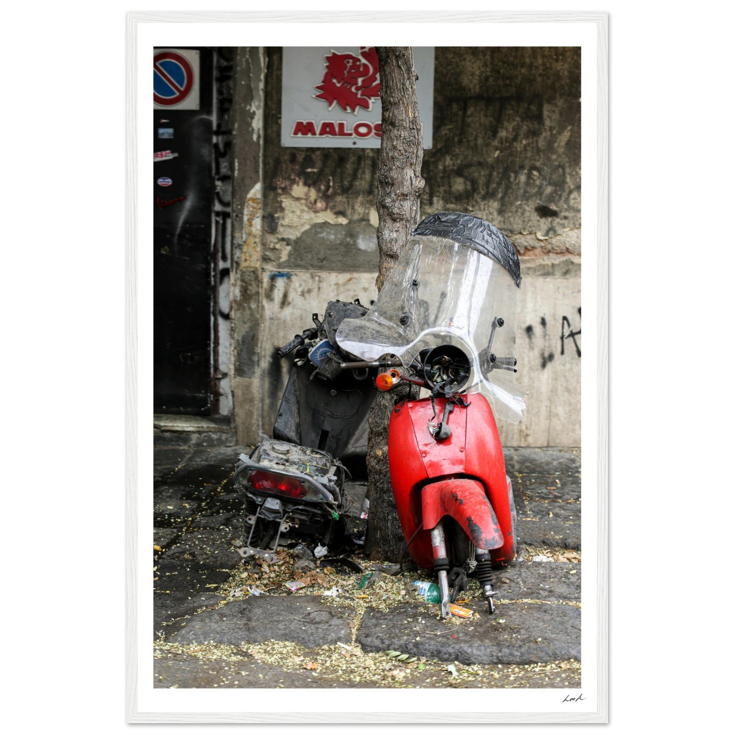 Street of Catania - Premium Matte Paper Wooden Framed Poster