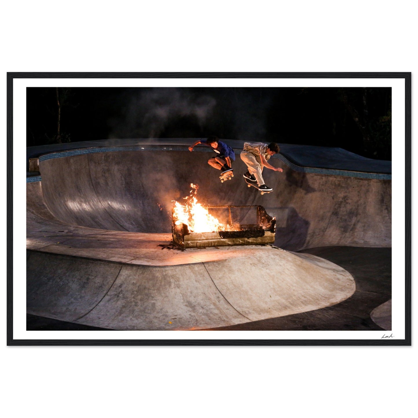 Sofa Fire - Premium Matte Paper Wooden Framed Poster