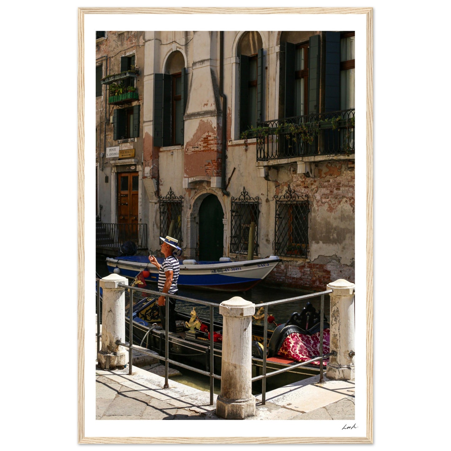 Street of Venice 7 - Premium Matte Paper Wooden Framed Poster