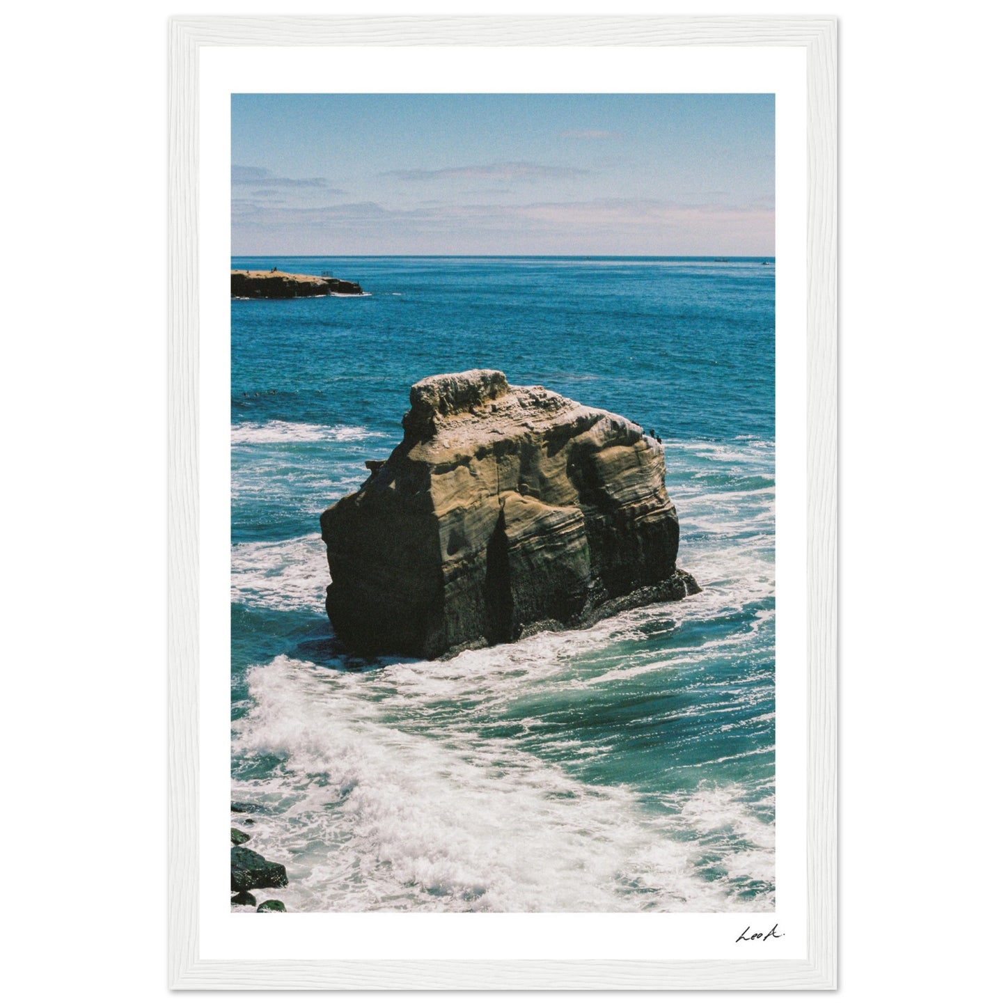 Sunset Cliff 2 - Premium Matte Paper Wooden Framed Poster