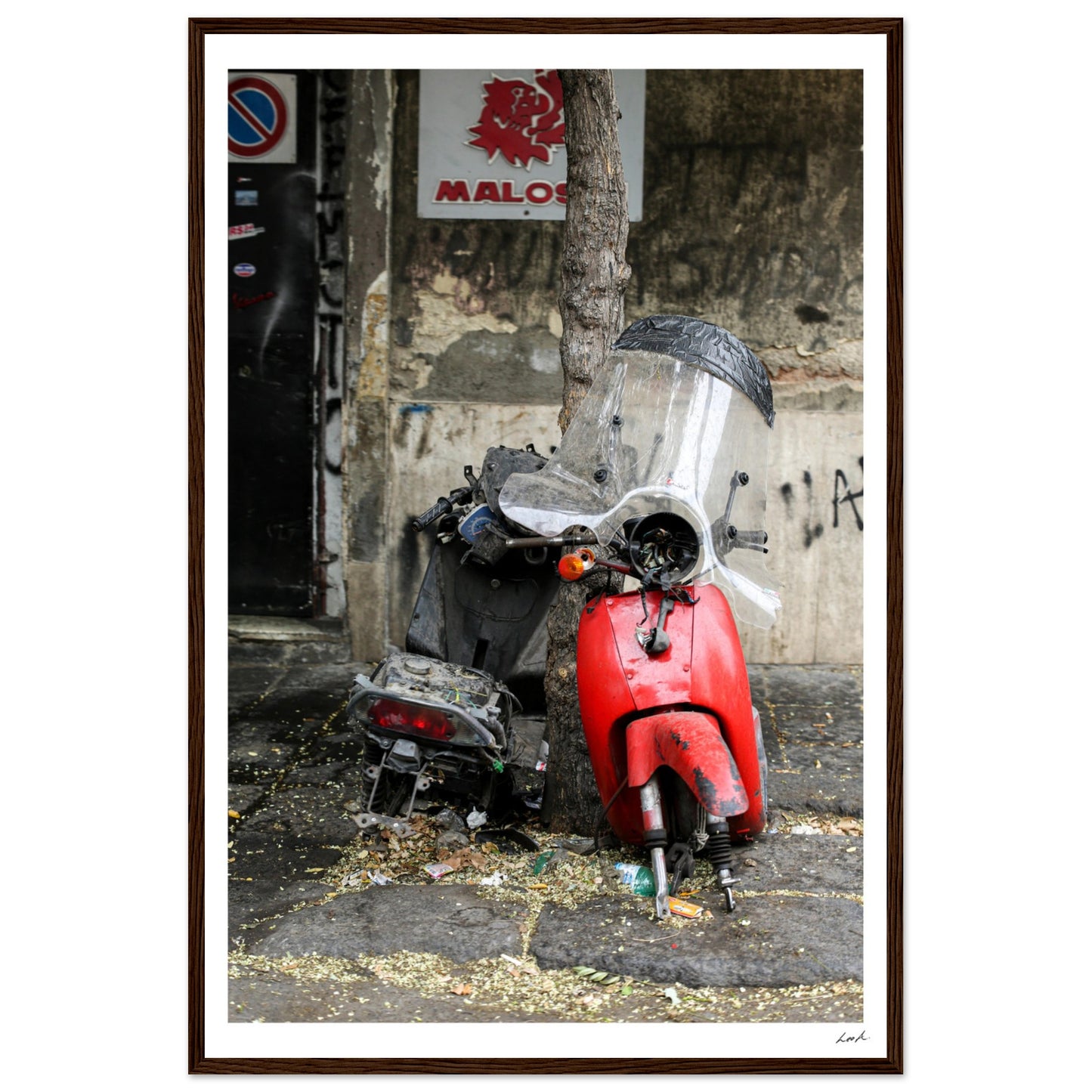 Street of Catania - Premium Matte Paper Wooden Framed Poster