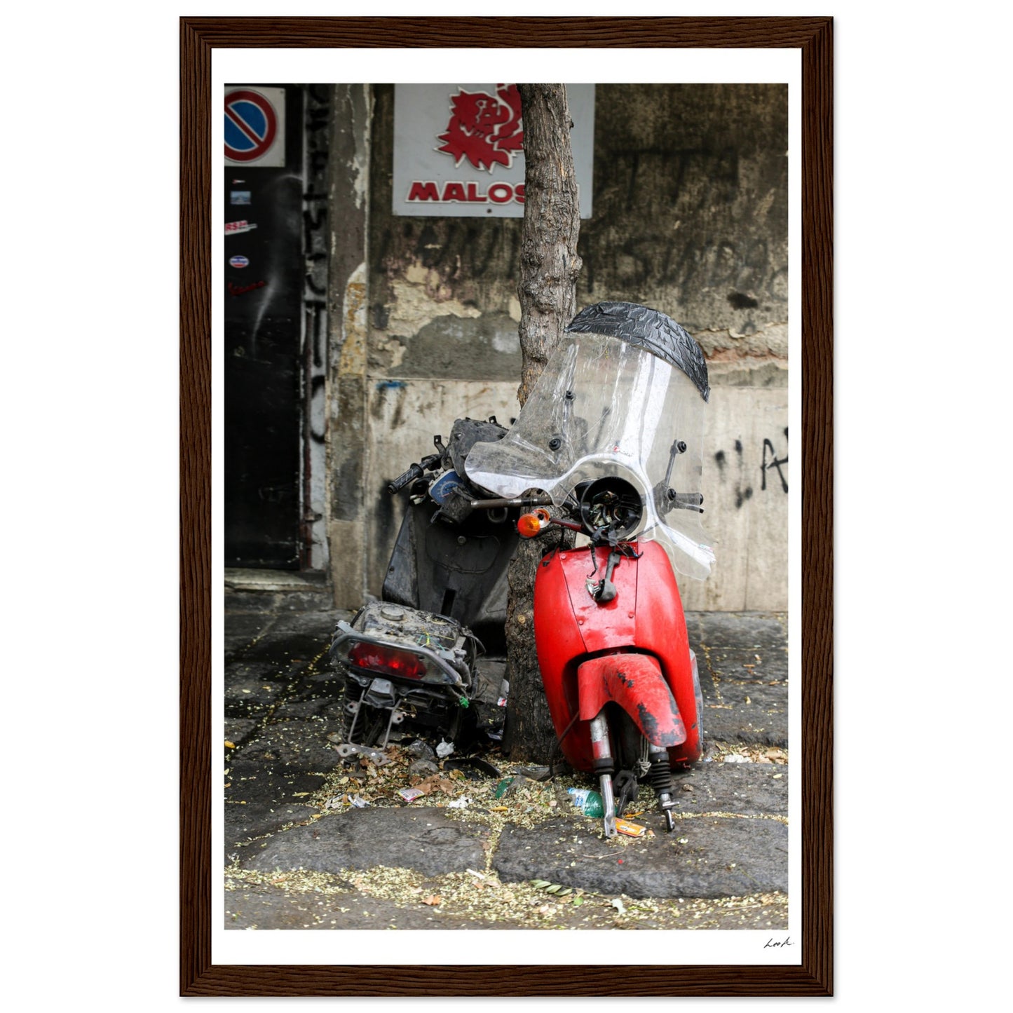 Street of Catania - Premium Matte Paper Wooden Framed Poster
