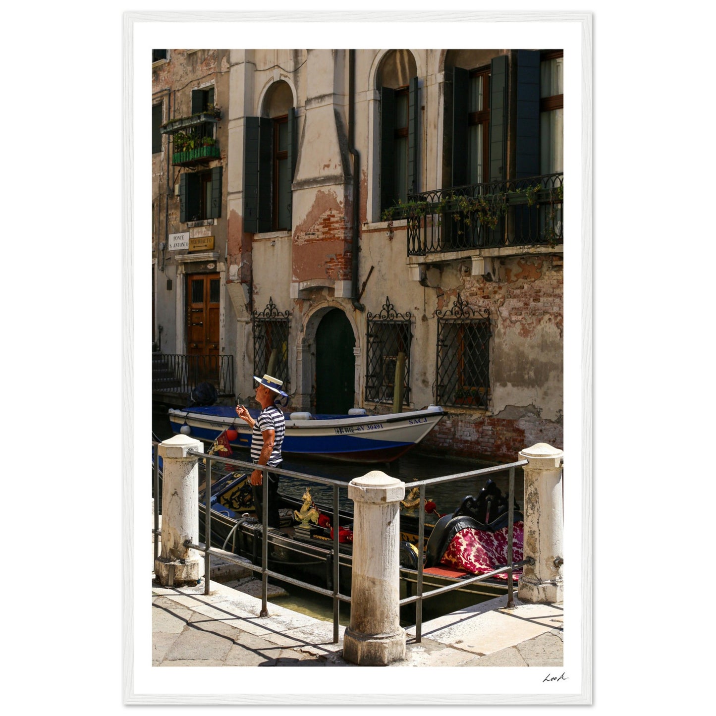 Street of Venice 7 - Premium Matte Paper Wooden Framed Poster