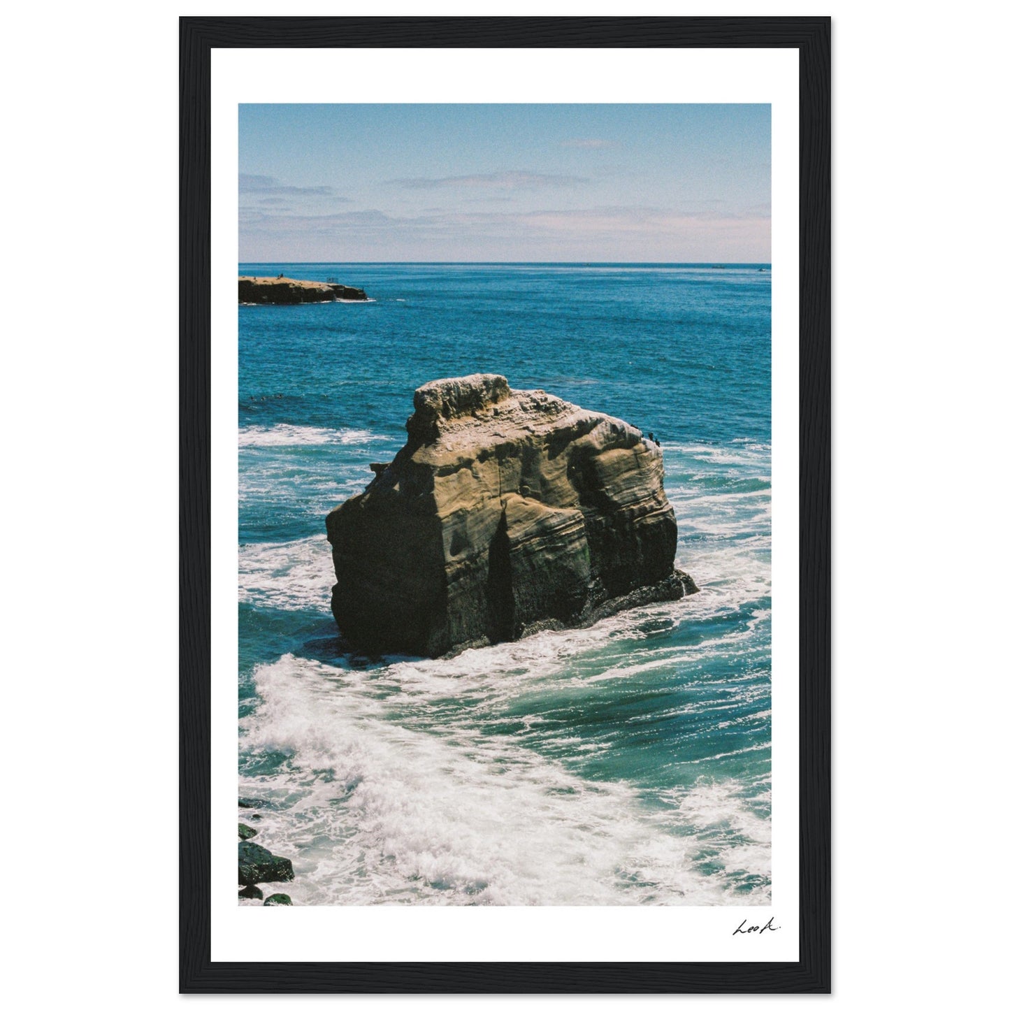 Sunset Cliff 2 - Premium Matte Paper Wooden Framed Poster