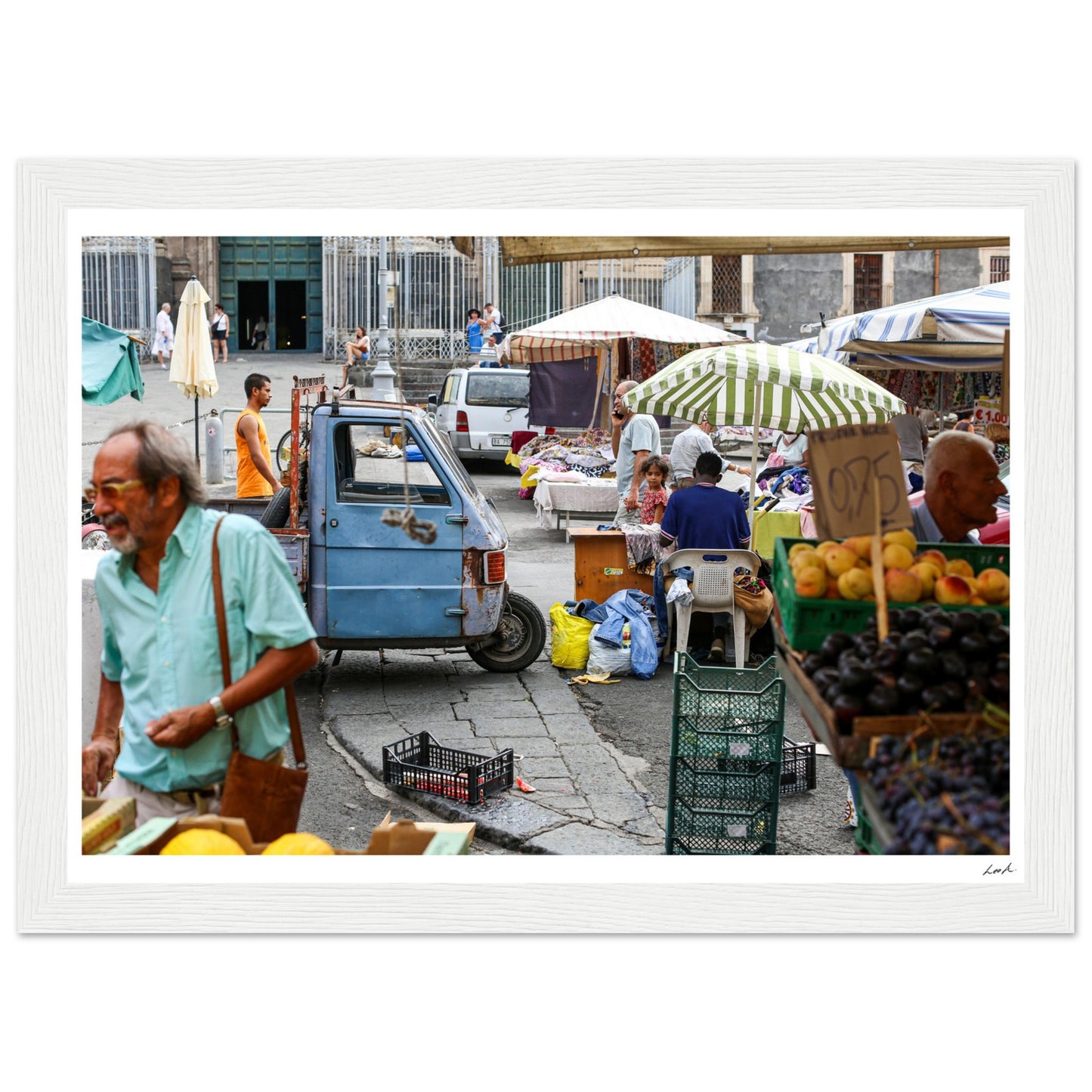 Street of Catania 2 - Premium Matte Paper Wooden Framed Poster