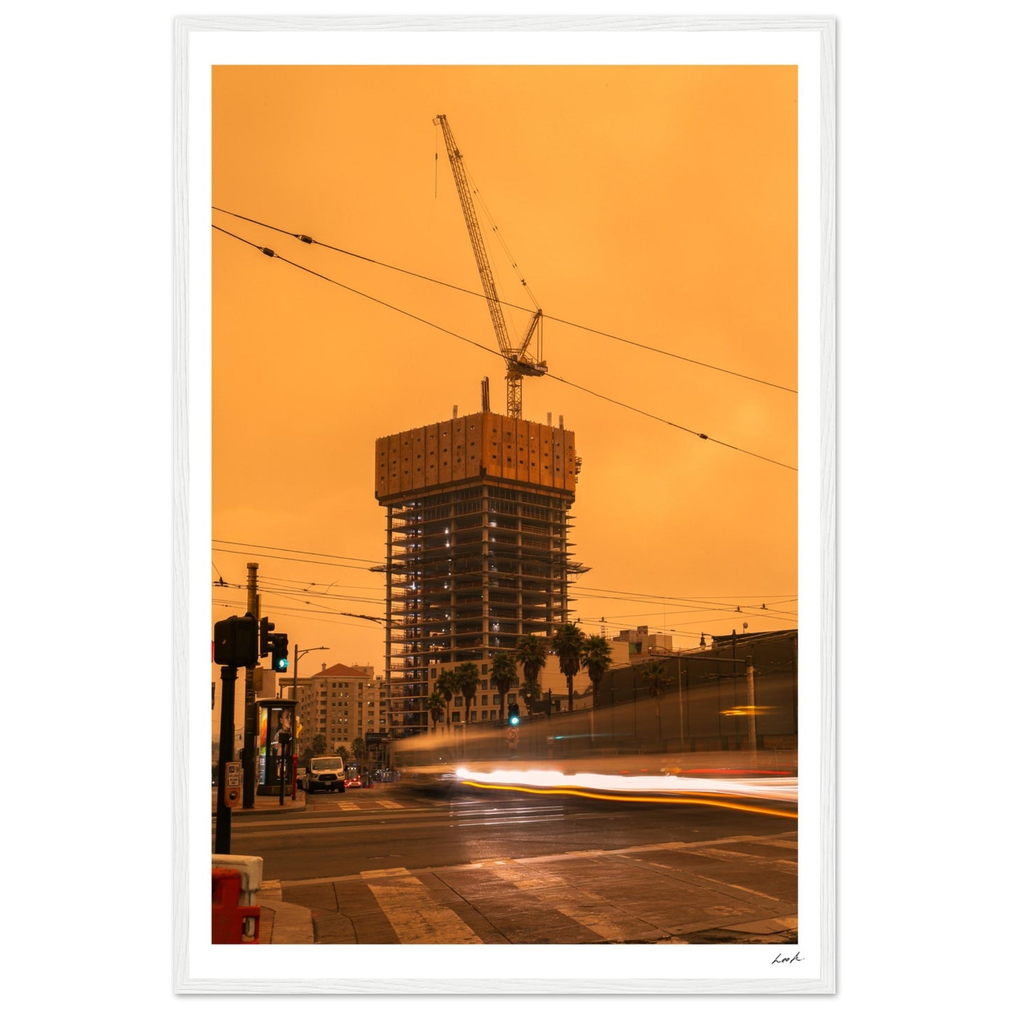 Red Sky SF - Premium Matte Paper Wooden Framed Poster