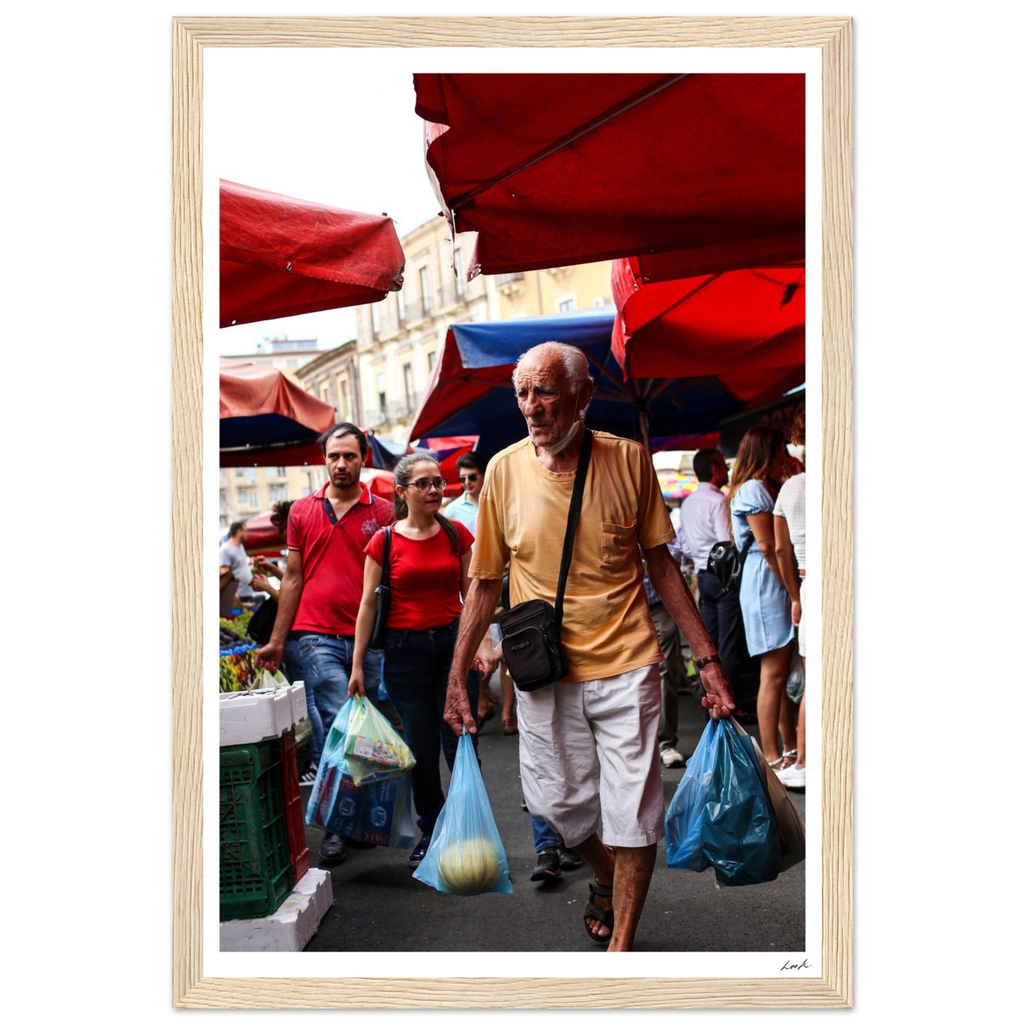 Street of Catania 3 - Premium Matte Paper Wooden Framed Poster