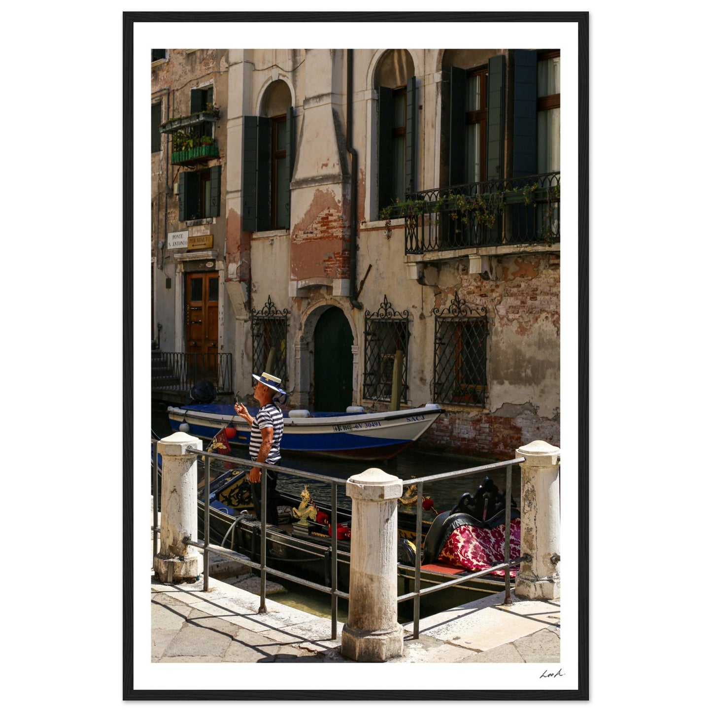 Street of Venice 7 - Premium Matte Paper Wooden Framed Poster