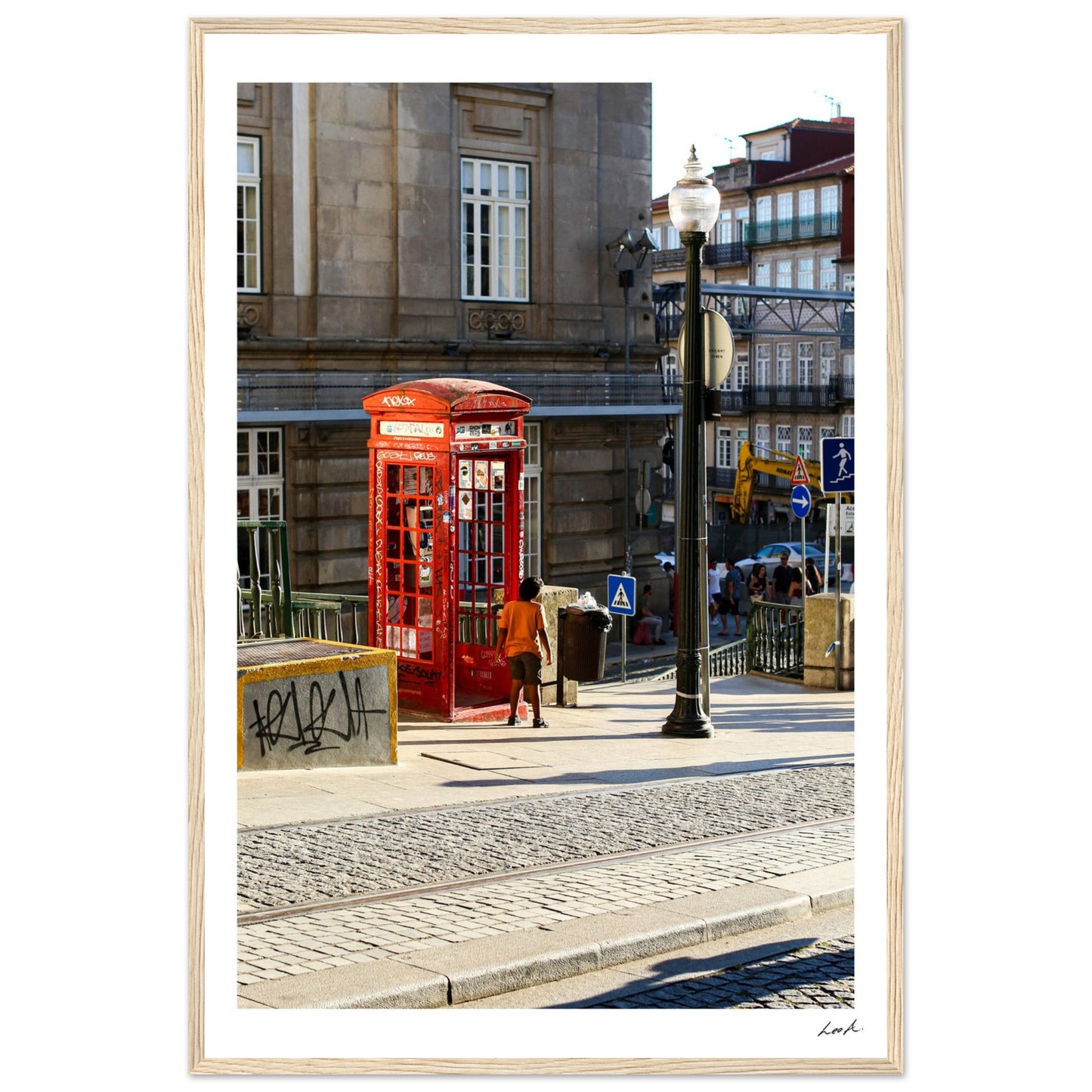 Street of Porto - Premium Matte Paper Wooden Framed Poster