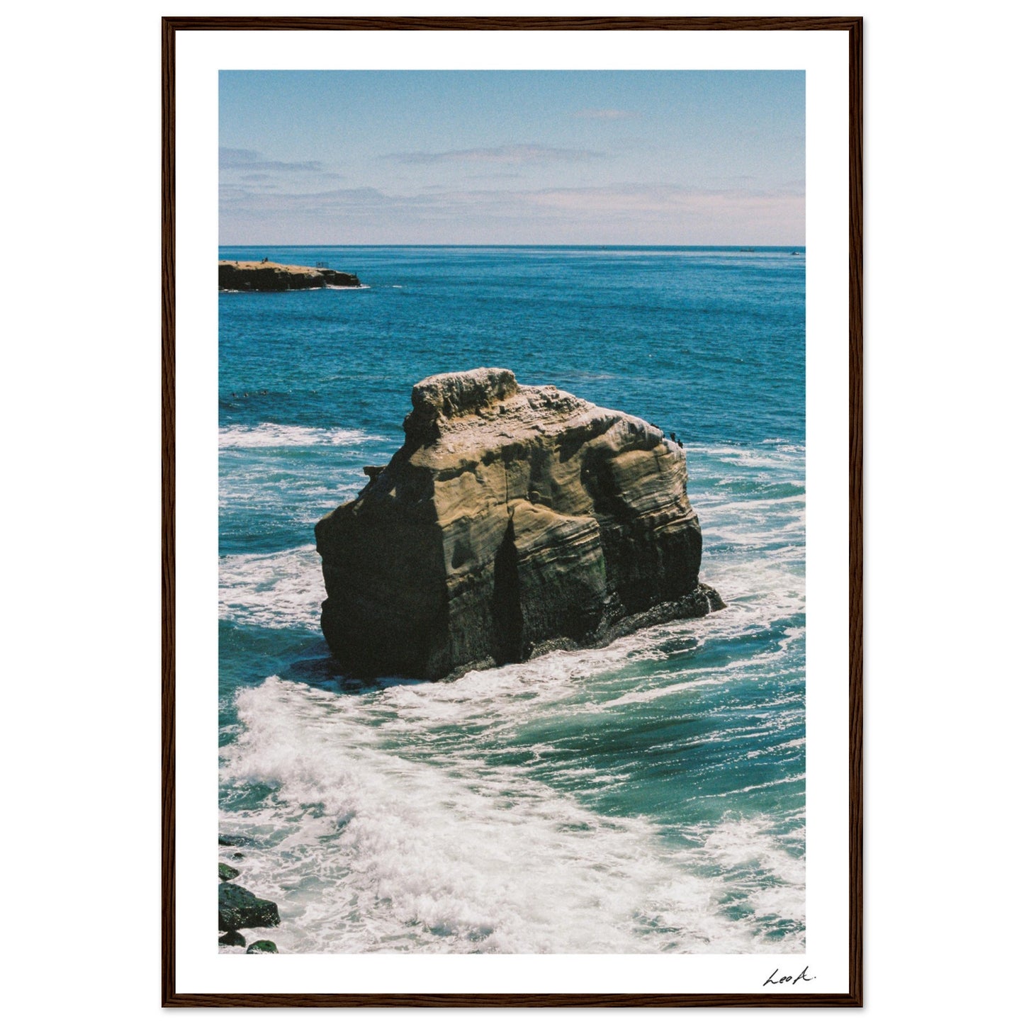 Sunset Cliff 2 - Premium Matte Paper Wooden Framed Poster