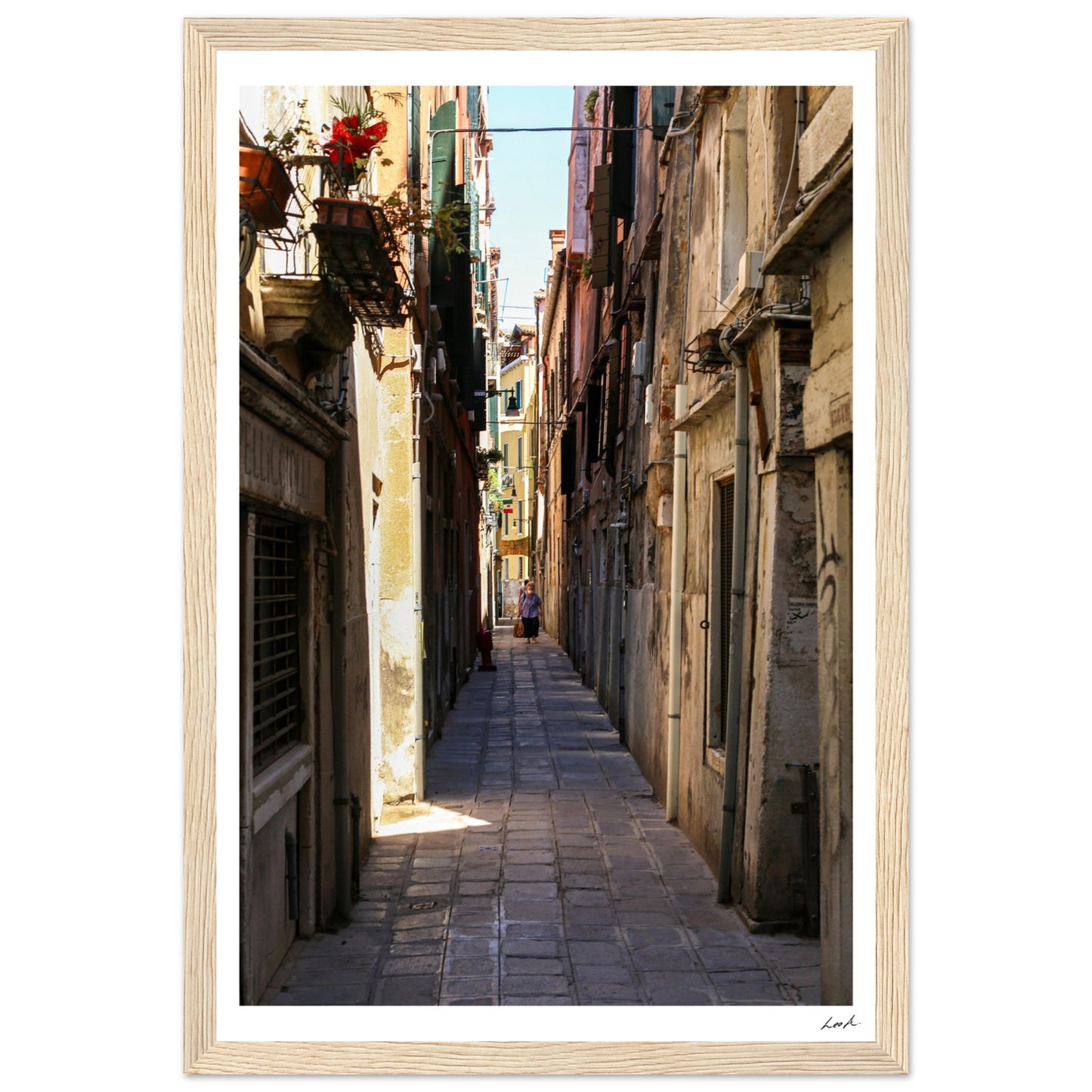 Street of Venice 3 - Premium Matte Paper Wooden Framed Poster