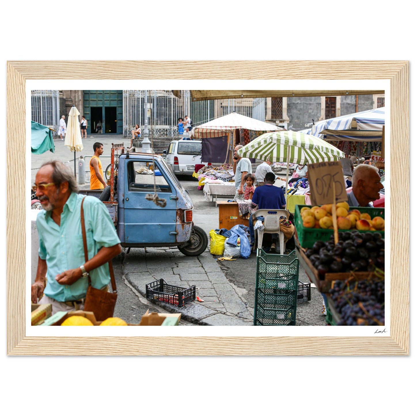 Street of Catania 2 - Premium Matte Paper Wooden Framed Poster