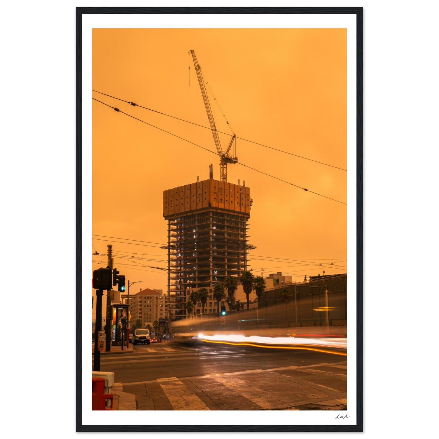 Red Sky SF - Premium Matte Paper Wooden Framed Poster