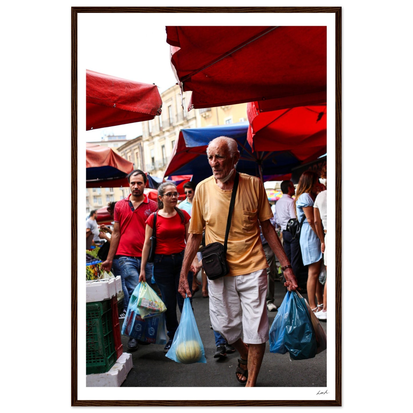 Street of Catania 3 - Premium Matte Paper Wooden Framed Poster