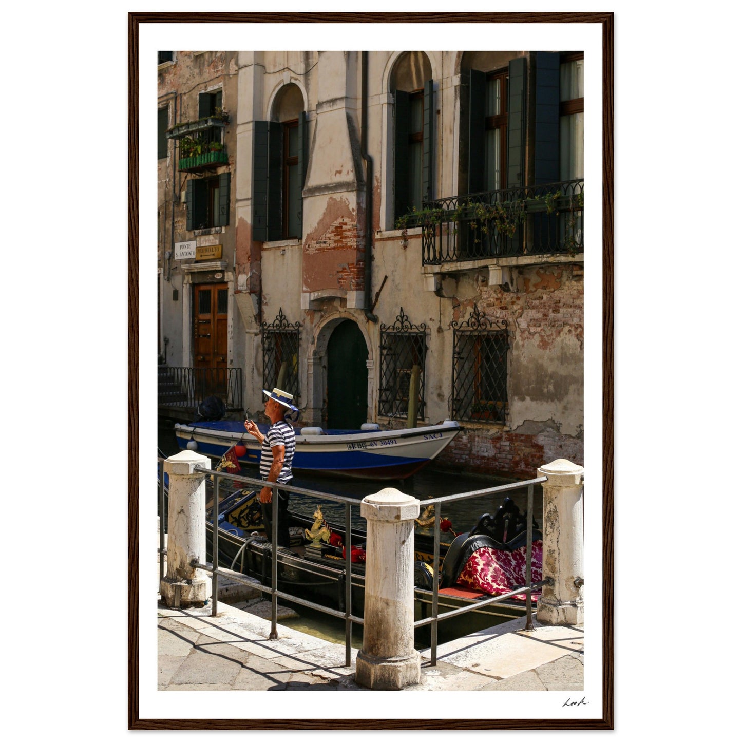 Street of Venice 7 - Premium Matte Paper Wooden Framed Poster