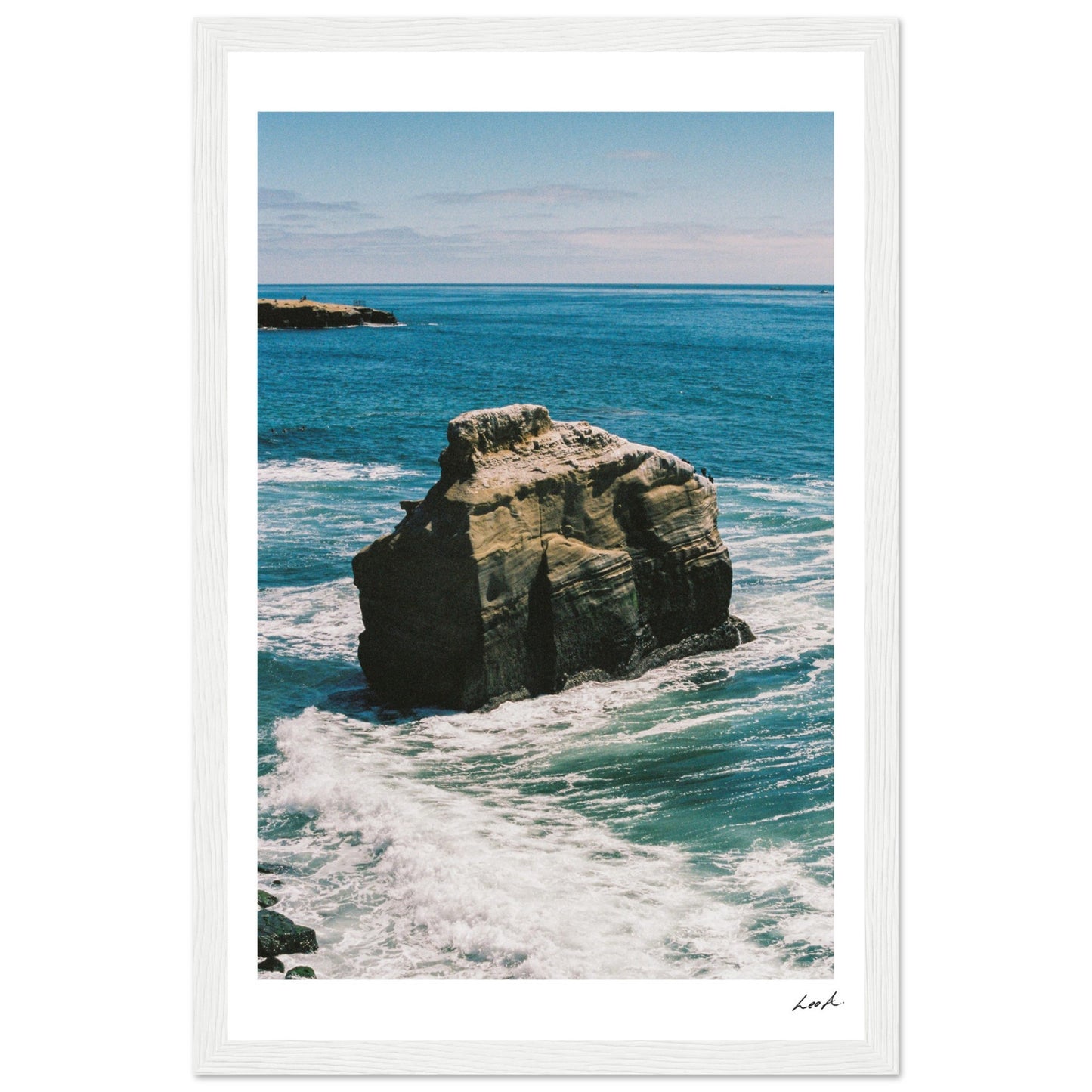 Sunset Cliff 2 - Premium Matte Paper Wooden Framed Poster