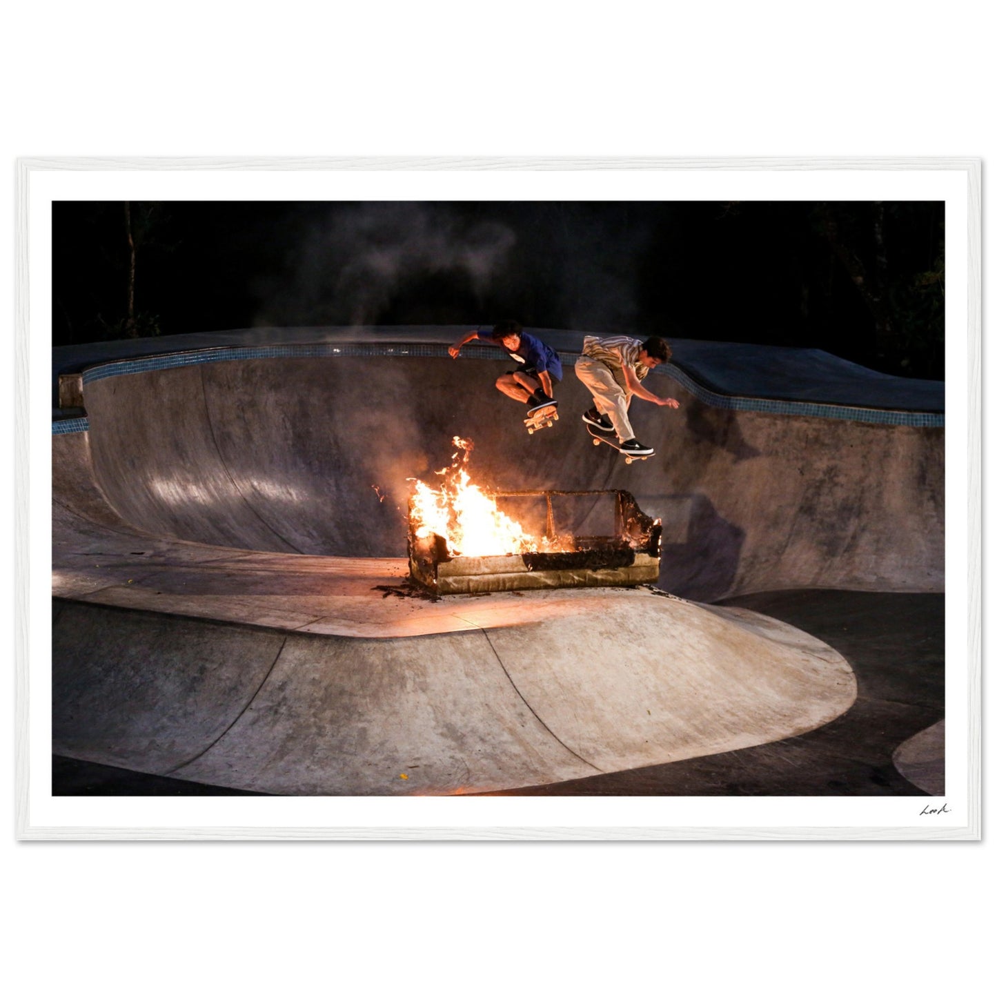 Sofa Fire - Premium Matte Paper Wooden Framed Poster