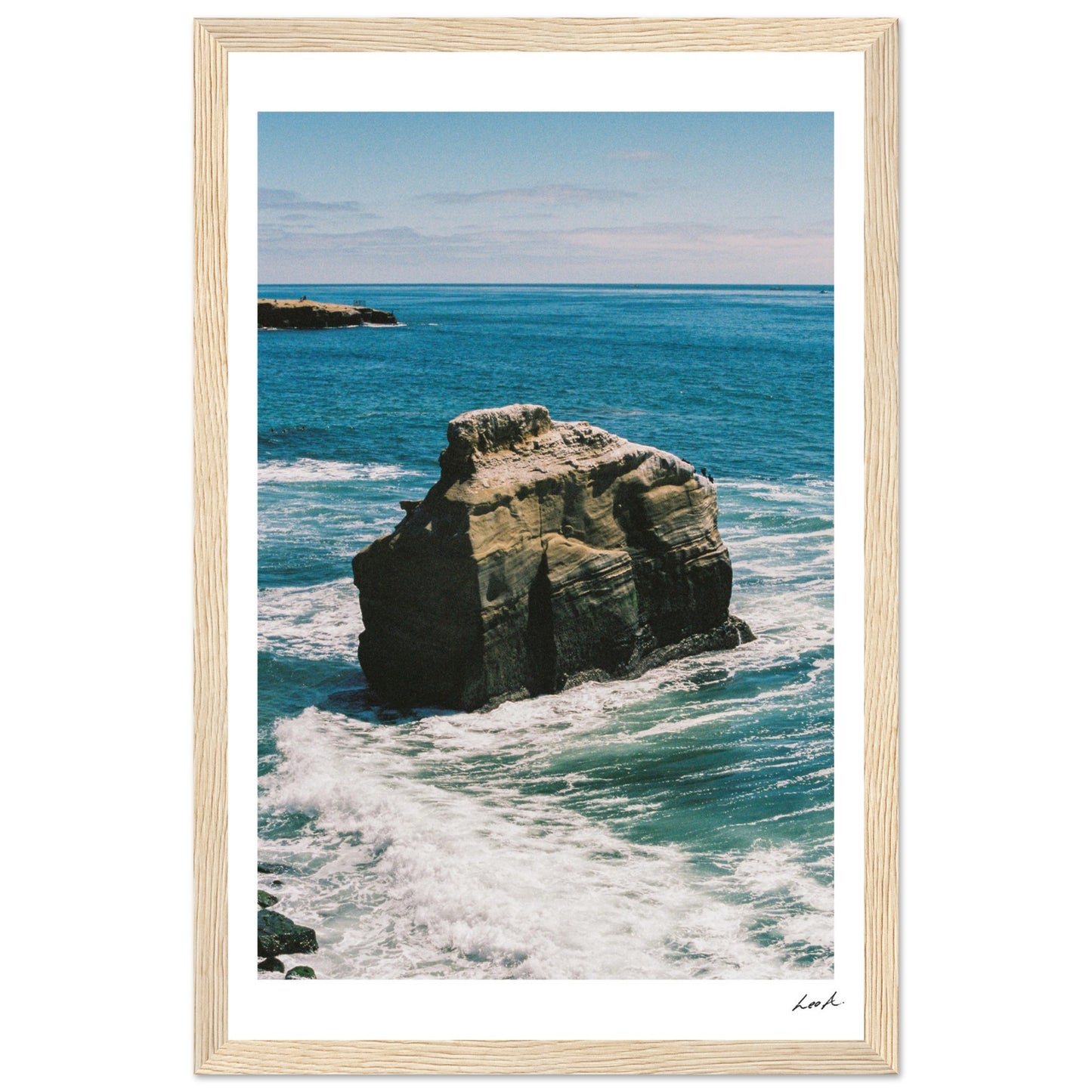Sunset Cliff 2 - Premium Matte Paper Wooden Framed Poster