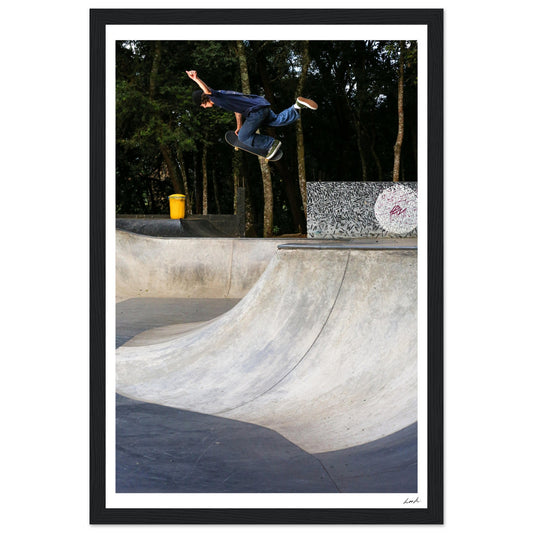 Nose Grab One Foot - Premium Matte Paper Wooden Framed Poster