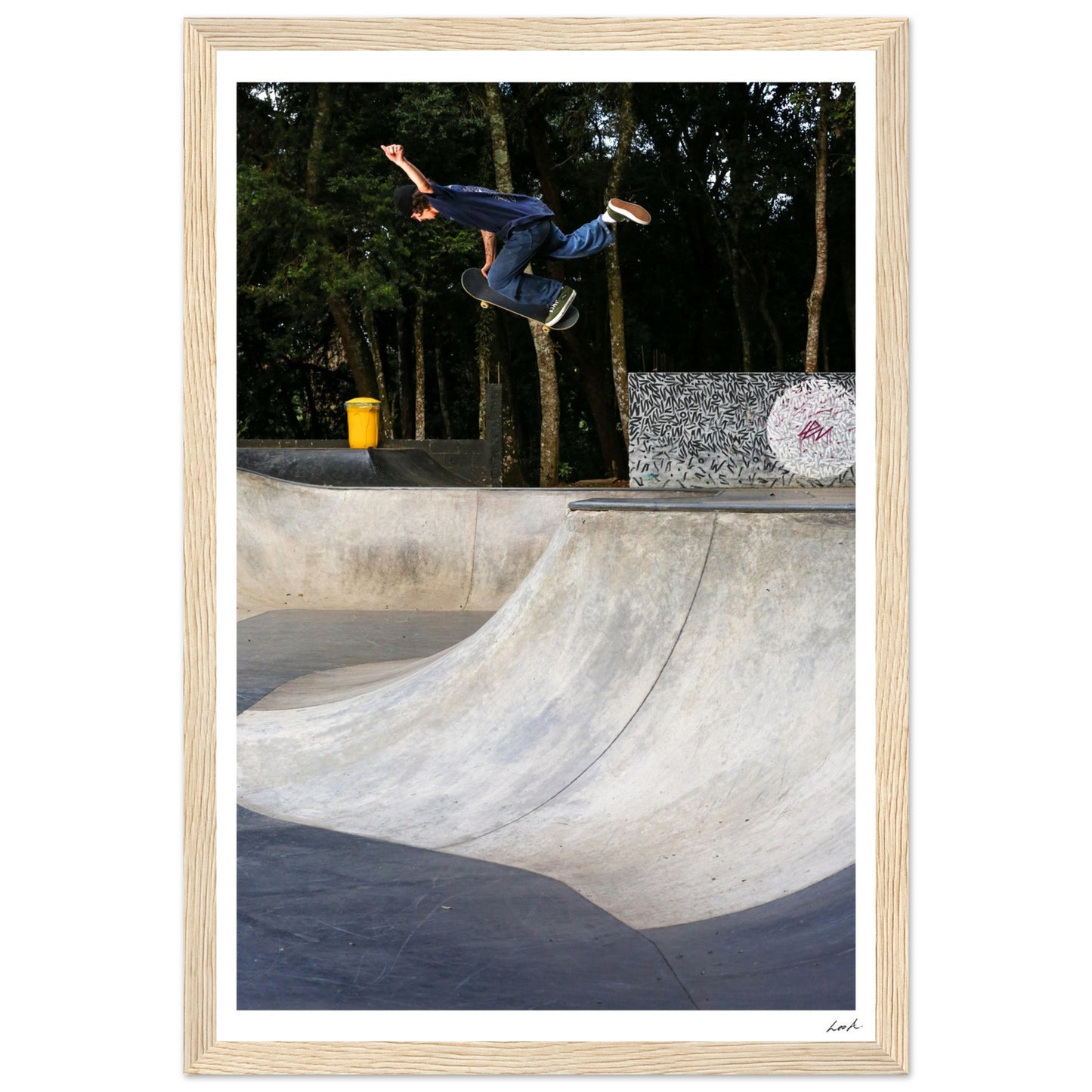 Nose Grab One Foot - Premium Matte Paper Wooden Framed Poster
