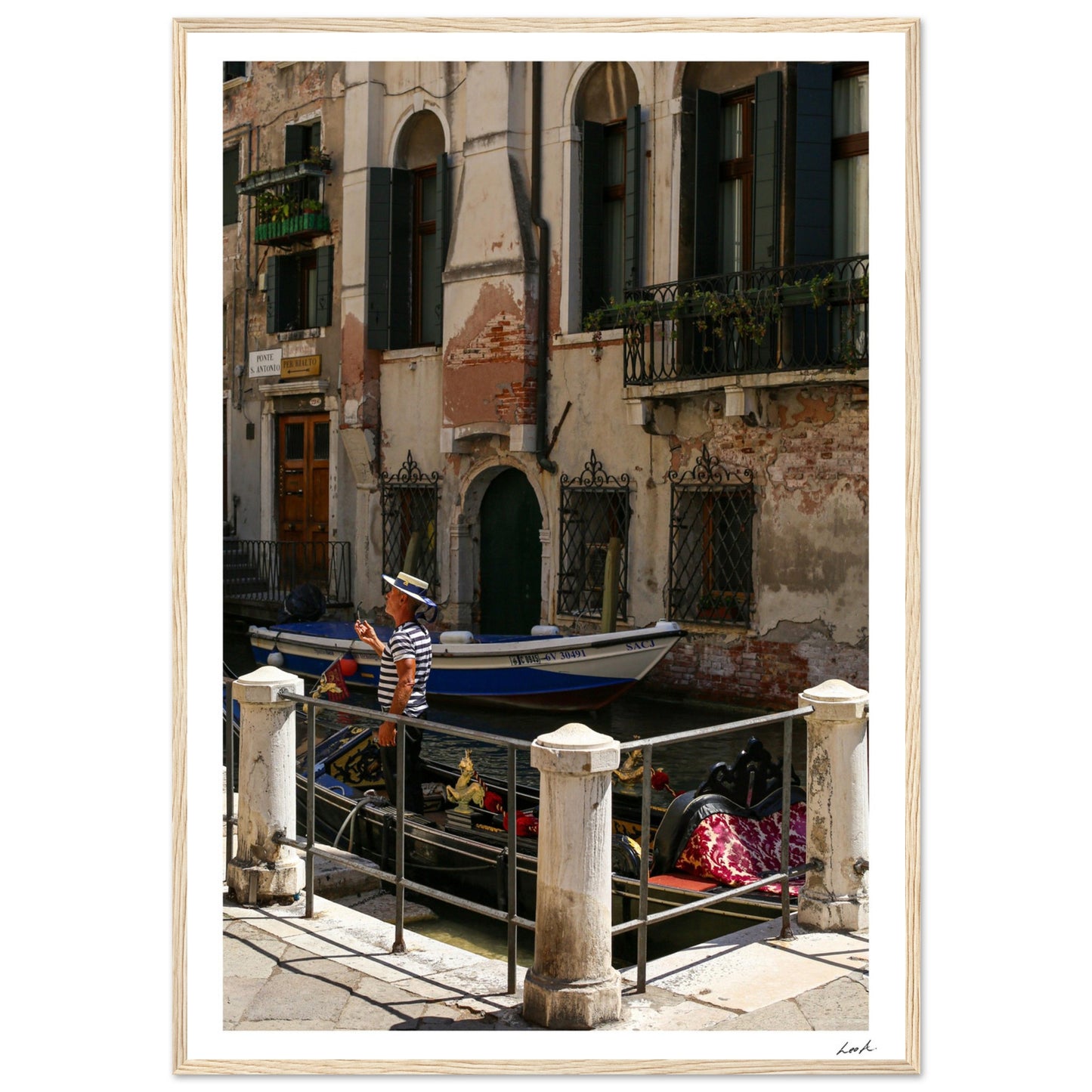 Street of Venice 7 - Premium Matte Paper Wooden Framed Poster