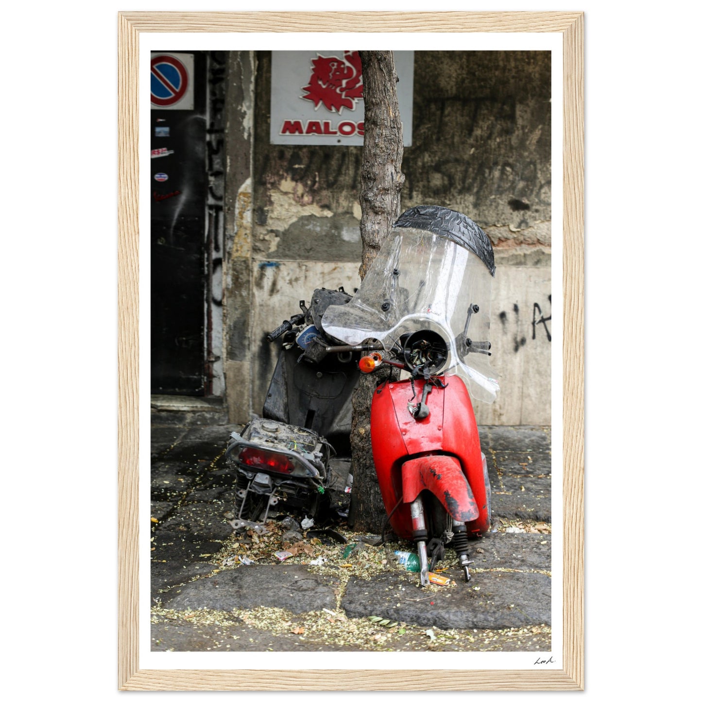Street of Catania - Premium Matte Paper Wooden Framed Poster