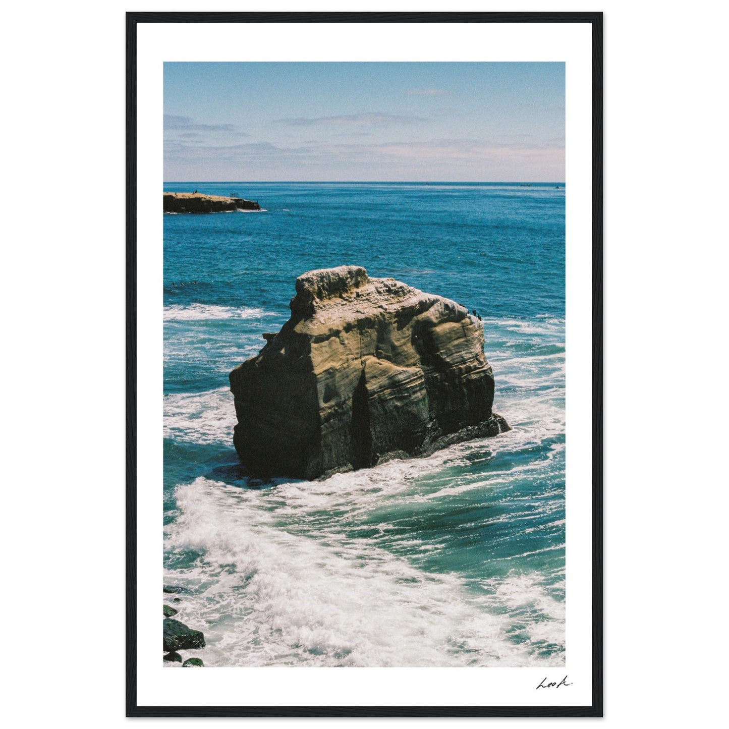 Sunset Cliff 2 - Premium Matte Paper Wooden Framed Poster