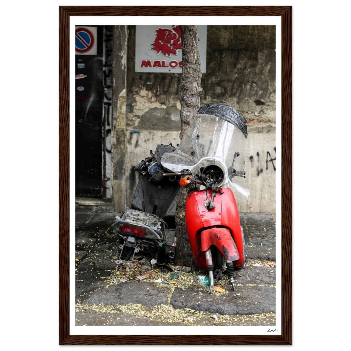 Street of Catania - Premium Matte Paper Wooden Framed Poster