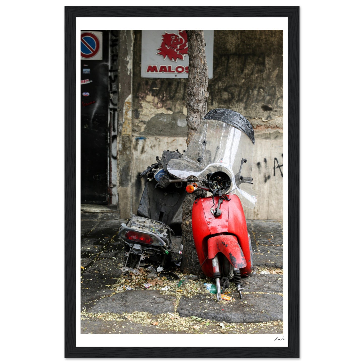Street of Catania - Premium Matte Paper Wooden Framed Poster
