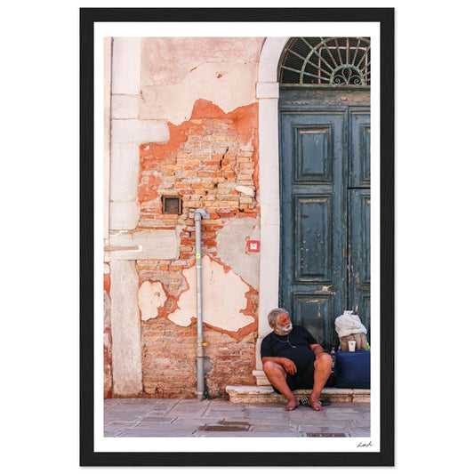 Street of Venice 4 - Premium Matte Paper Wooden Framed Poster