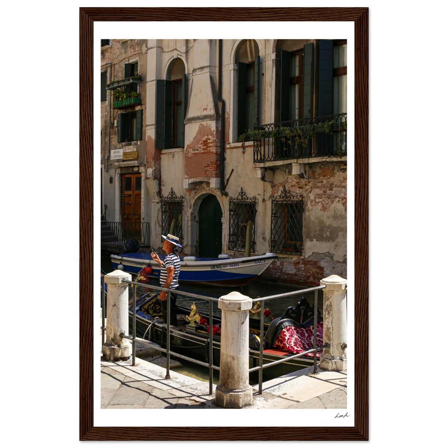Street of Venice 7 - Premium Matte Paper Wooden Framed Poster