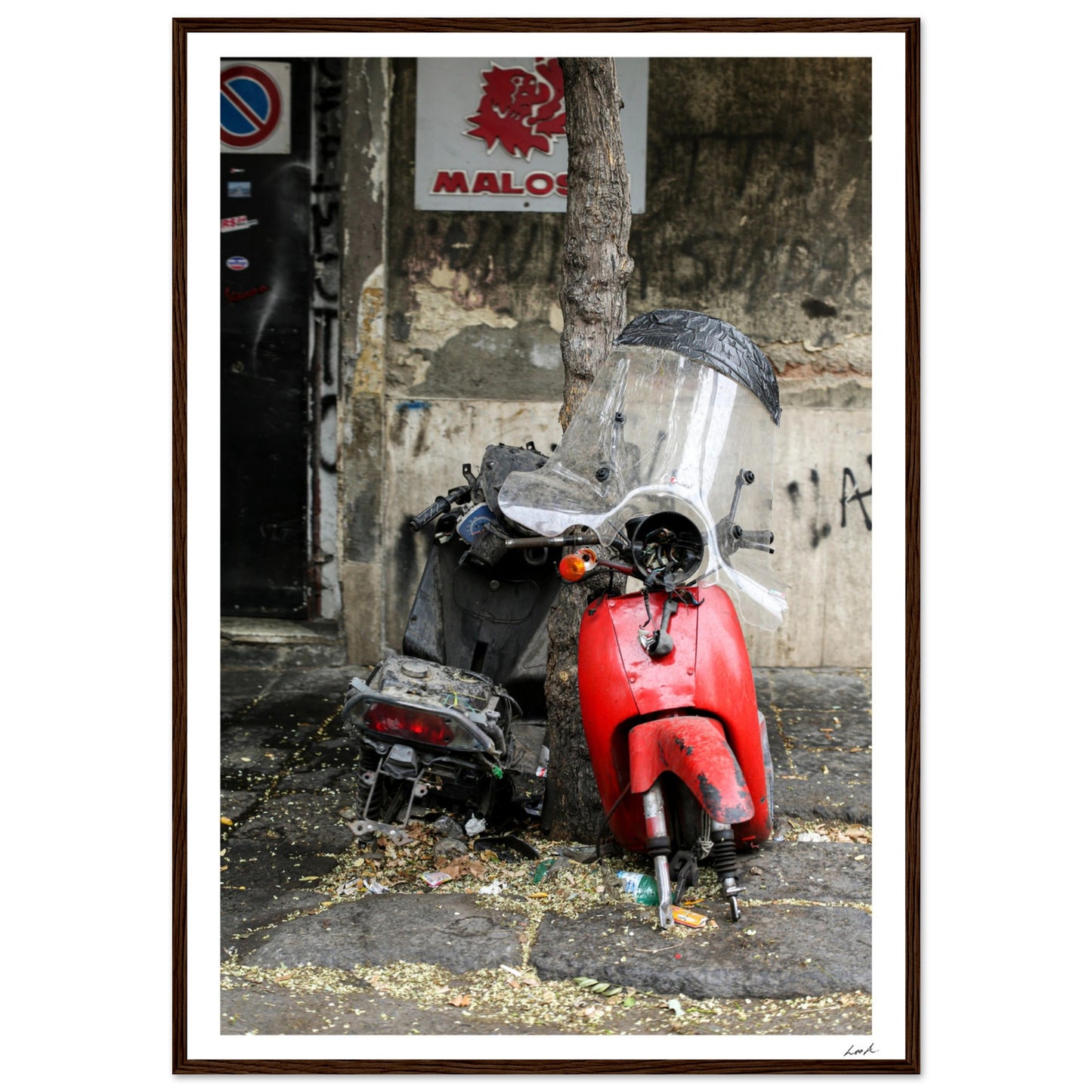 Street of Catania - Premium Matte Paper Wooden Framed Poster