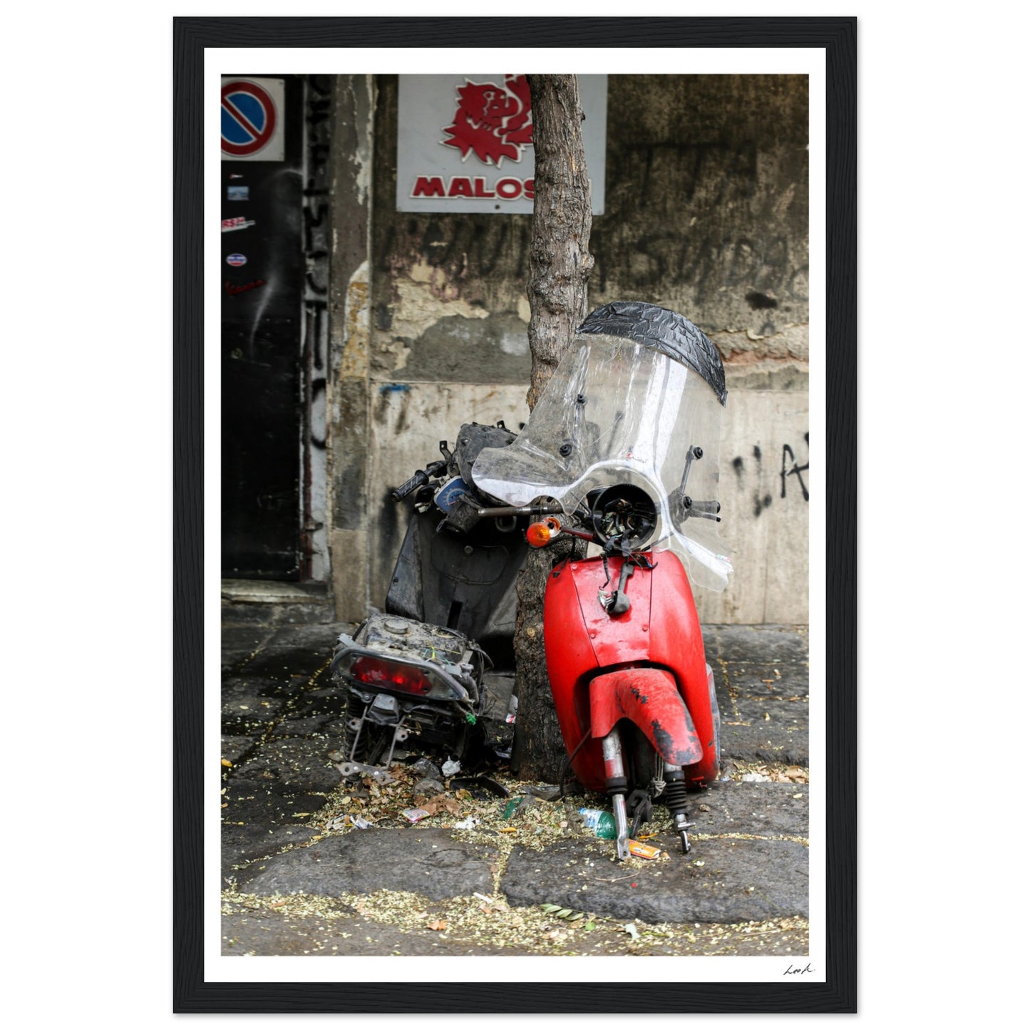 Street of Catania - Premium Matte Paper Wooden Framed Poster