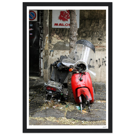 Street of Catania - Premium Matte Paper Wooden Framed Poster