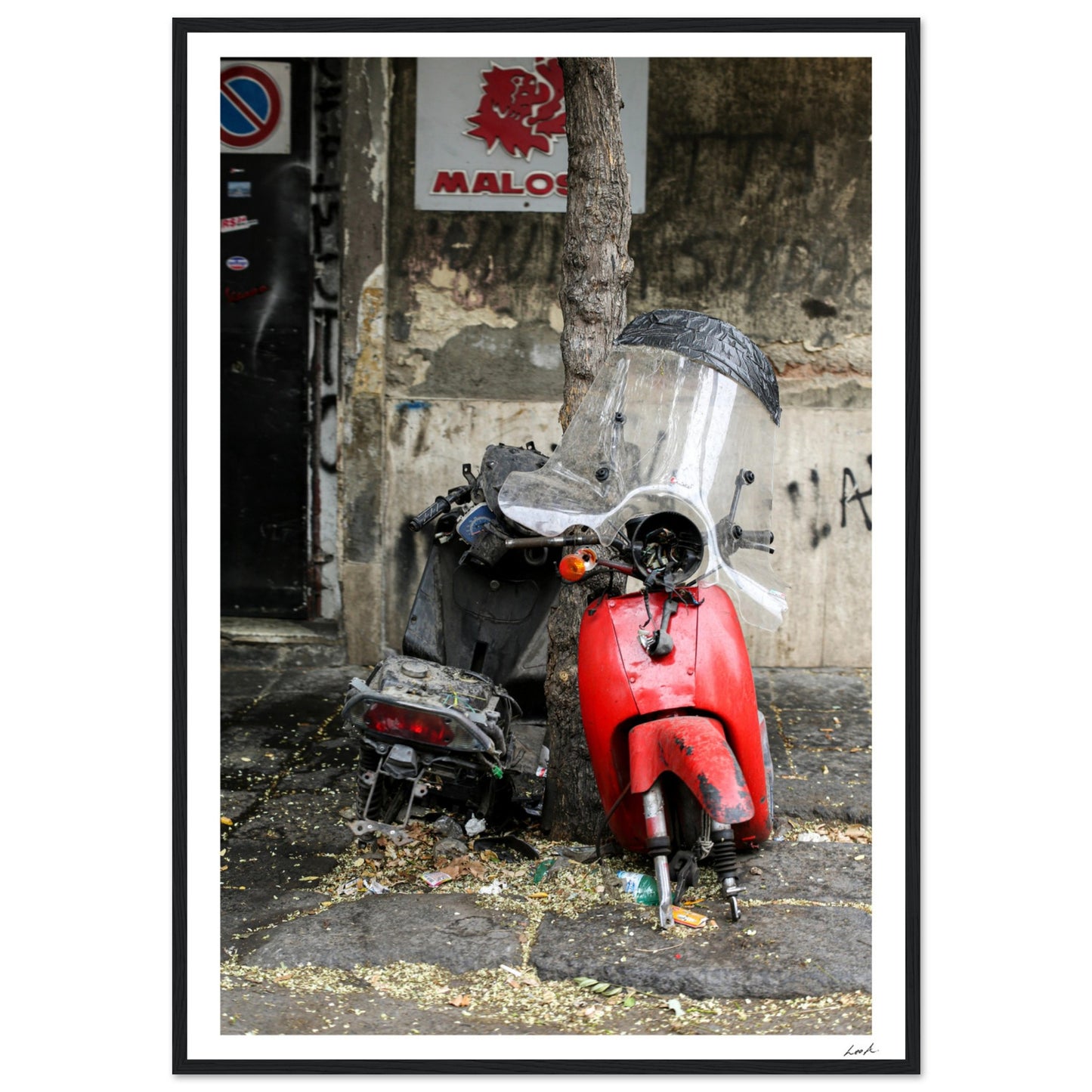 Street of Catania - Premium Matte Paper Wooden Framed Poster