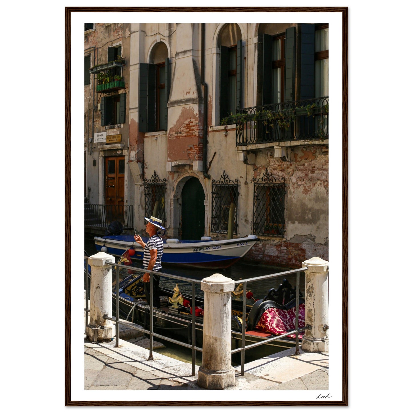 Street of Venice 7 - Premium Matte Paper Wooden Framed Poster