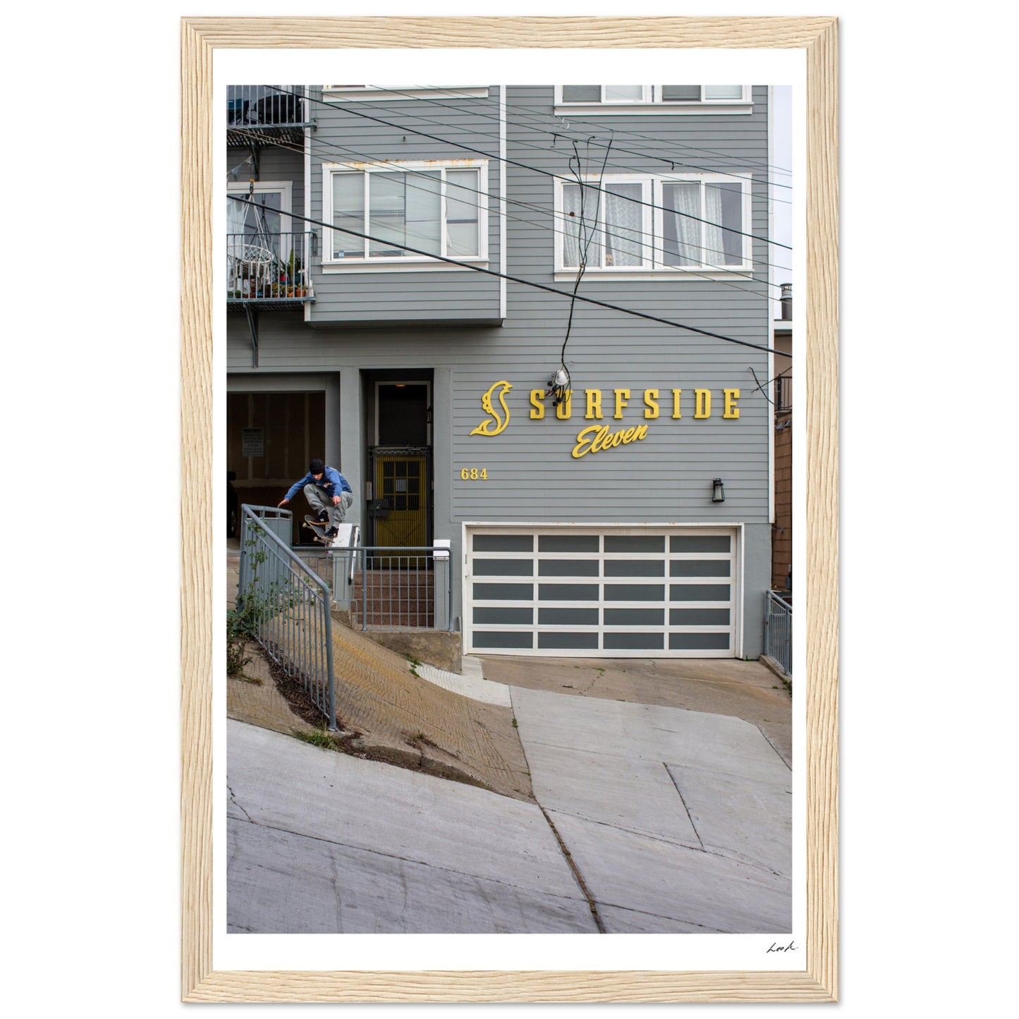 San Francisco CA - Premium Matte Paper Wooden Framed Poster