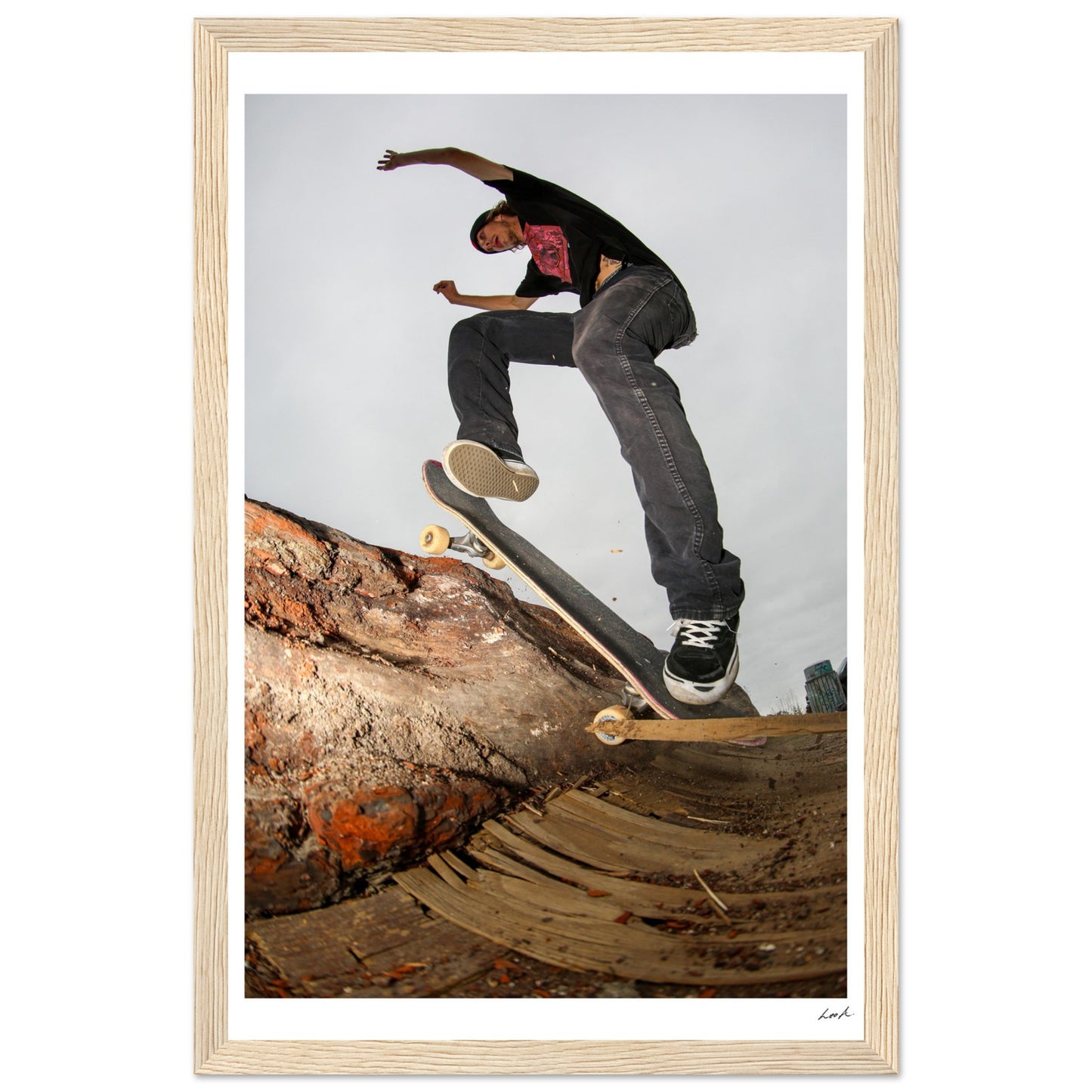 Wallie Log - Premium Matte Paper Wooden Framed Poster