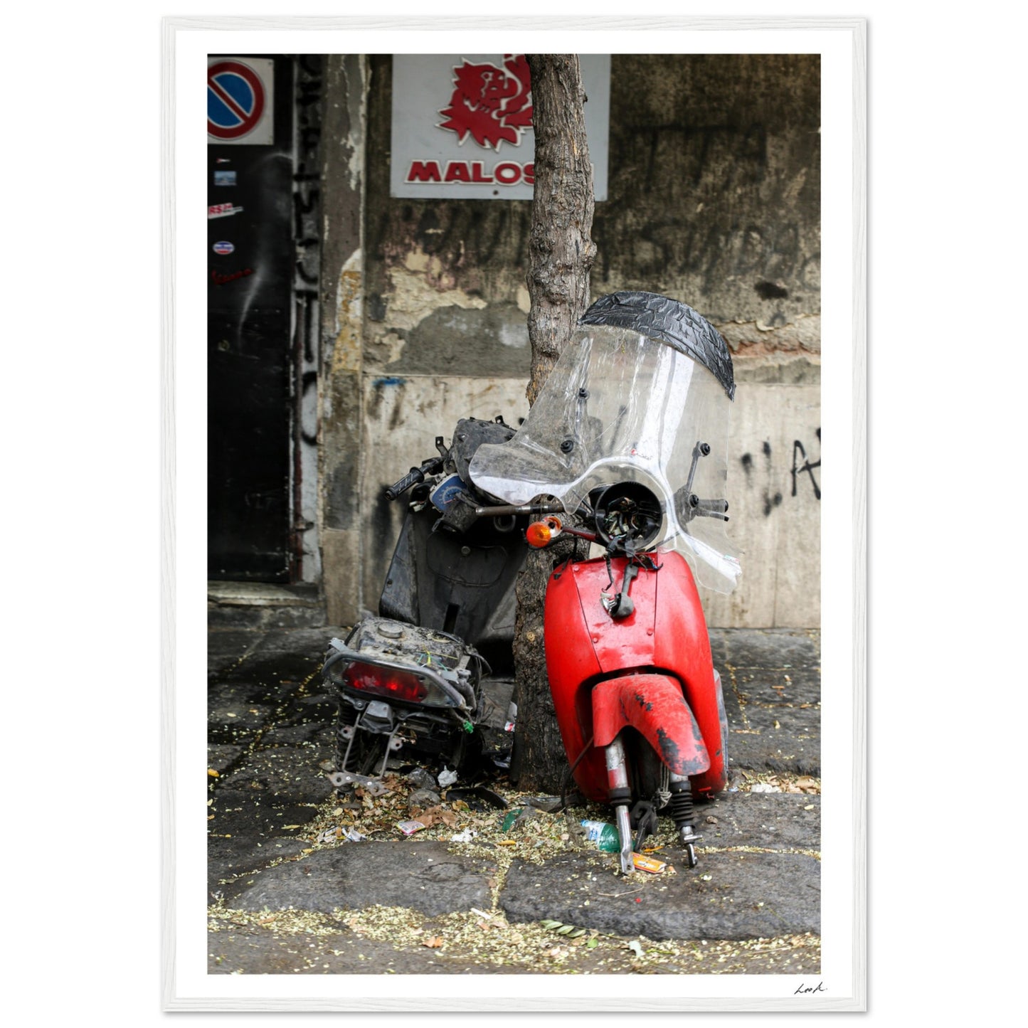 Street of Catania - Premium Matte Paper Wooden Framed Poster