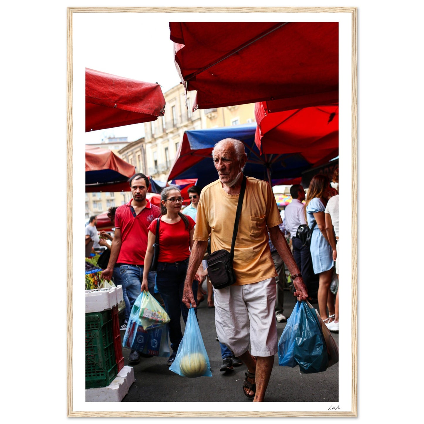 Street of Catania 3 - Premium Matte Paper Wooden Framed Poster