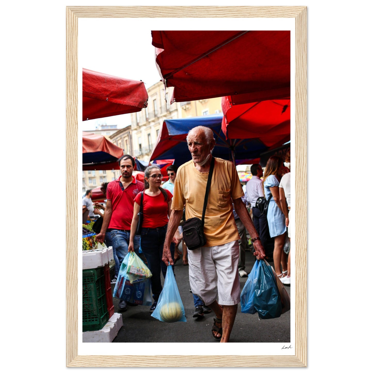 Street of Catania 3 - Premium Matte Paper Wooden Framed Poster